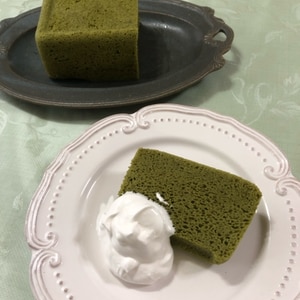 糖質制限★粉不使用ダイエット抹茶おからレンジケーキ